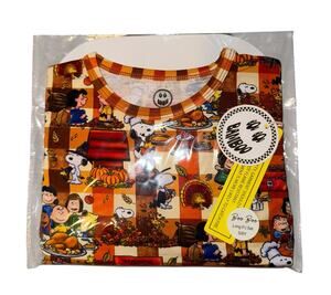New Boo Boo Bamboo Peanuts Thanksgiving Bamboo Pajama Set Kids 5/6 Turkey Soft